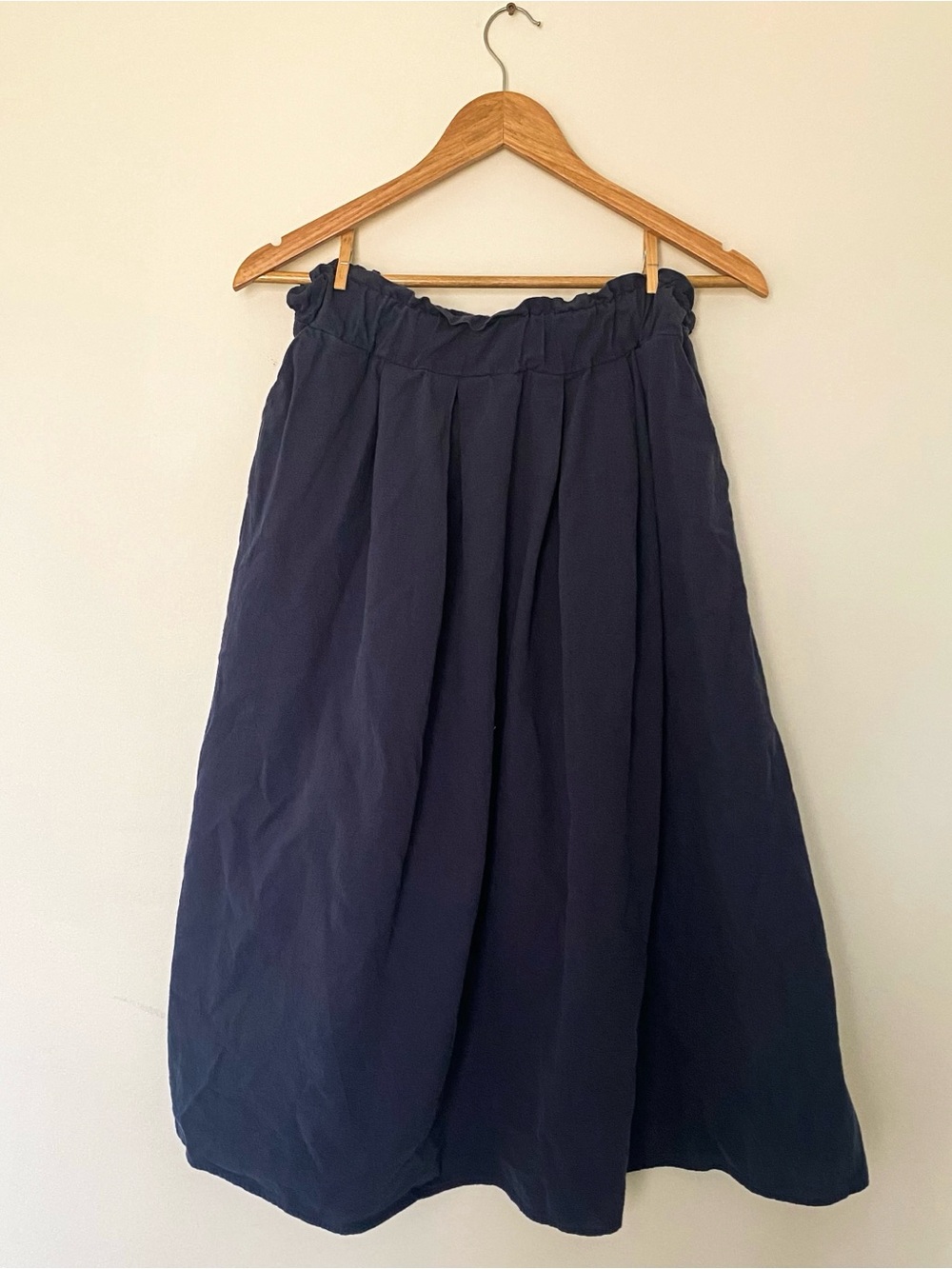 100% Cotton - Navy Blue - Mindi Skirt with Pockets - Casual - Earthy - Picture 2 of 8